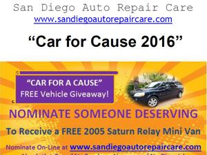 Car For A Cause Saturn Vehicle Information Sheet